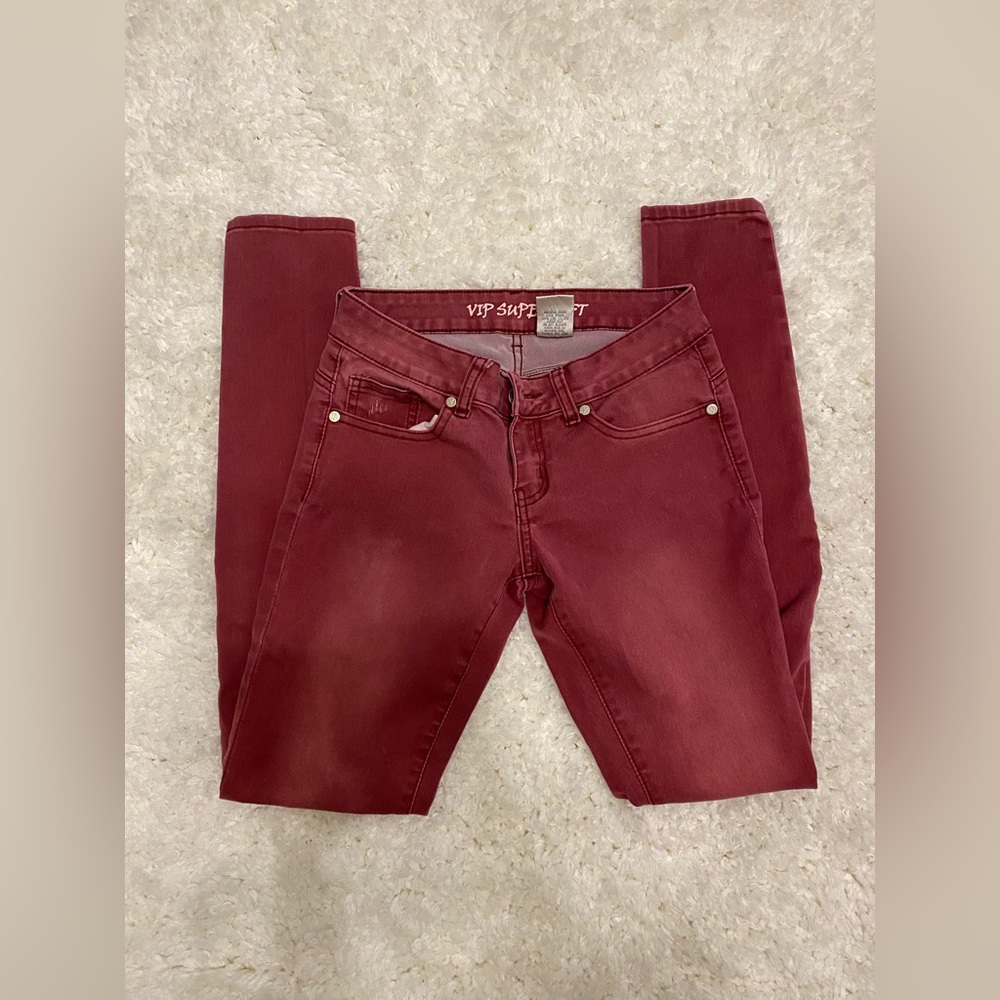 🖤 V.I.P. | Women’s Maroon Super Soft Skinny Jeans | EUC